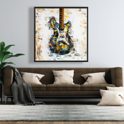 Encadré 48 x 48 - Guitare colorée abstraite