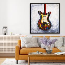 Framed 48 x 48 - Colorful guitar