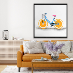 Framed 48 x 48 - Orange wheel bike