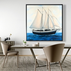 Framed 48 x 48 - Sailingboat by a sunny day