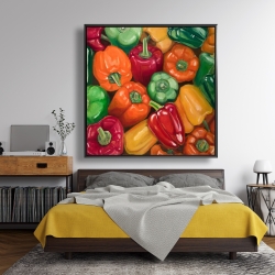 Framed 48 x 48 - Colorful peppers