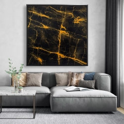 Framed 48 x 48 - Black and gold marble texture