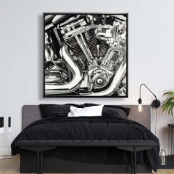 Framed 48 x 48 - Mechanism of a motorcycle