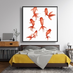 Framed 48 x 48 - Small red fishes