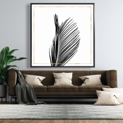 Framed 48 x 48 - Areca palm with rose line