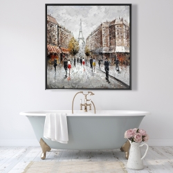 Framed 48 x 48 - Paris busy street