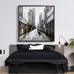 Framed 48 x 48 - Gray gloomy street 