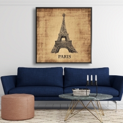 Framed 48 x 48 - Eiffel tower illustration