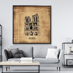 Framed 48 x 48 - Notre-dame de paris illustration