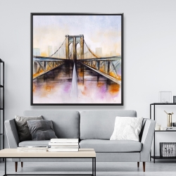 Framed 48 x 48 - Colorful brooklyn bridge