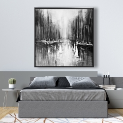 Encadré 48 x 48 -  bateaux en niveaux de gris sur l'eau