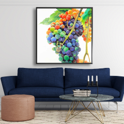 Framed 48 x 48 - Colorful bunch of grapes