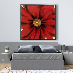 Framed 48 x 48 - Red daisy