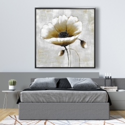 Framed 48 x 48 - Modern beige flower