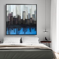 Framed 48 x 48 - View of a blue city