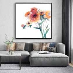 Framed 48 x 48 - Watercolor flowers