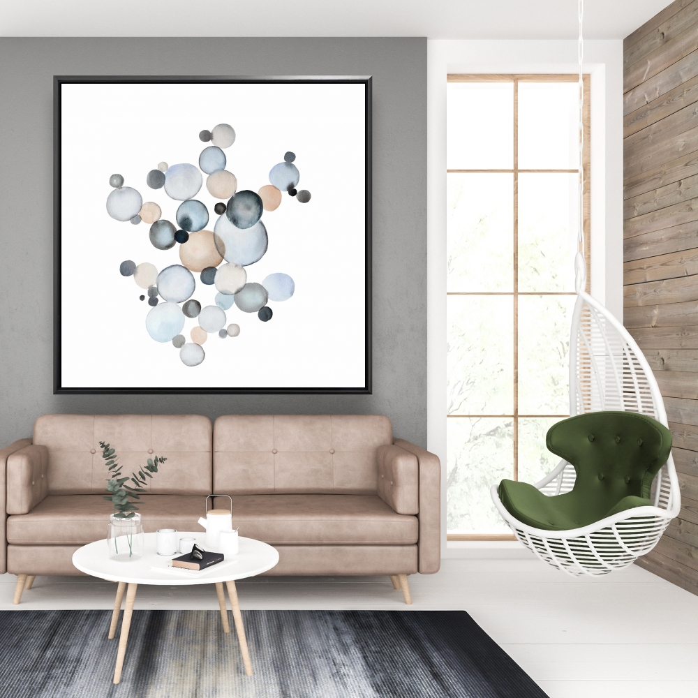 Grayish Bubbles Fine Art Print On Canvas 24 X 24   3793 Detailed 