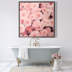 Framed 48 x 48 - Pink flower field