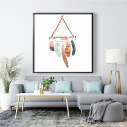 Framed 48 x 48 - Triangular dream catcher