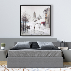 Framed 48 x 48 - Gray city street