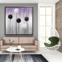 Encadré 48 x 48 - Fleur d'allium blanches et mauve