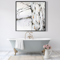 Framed 48 x 48 - Winter birches