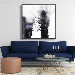 Framed 48 x 48 - Silhouettes of trees