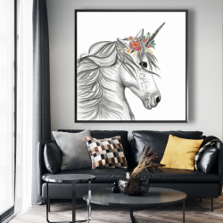 Framed 48 x 48 - Magic unicorn