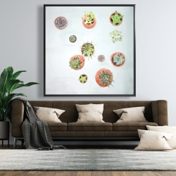 Framed 48 x 48 - Cactus plants