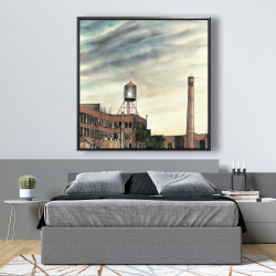 Framed 48 x 48 - Water tower in new-york