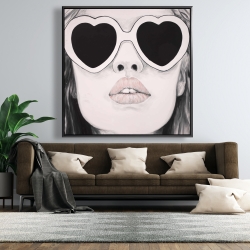 Framed 48 x 48 - Mademoiselle in pink