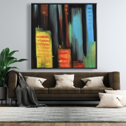 Framed 48 x 48 - Abstract tall buildings