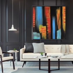 Framed 48 x 48 - Abstract and colorful tall buildings