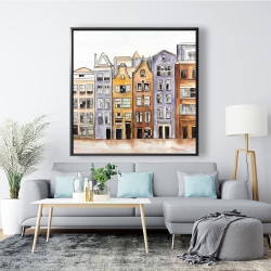 Framed 48 x 48 - Amsterdam houses hotel