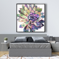 Framed 48 x 48 - Multicolored succulent 