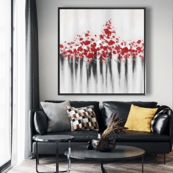 Framed 48 x 48 - Falling red dot