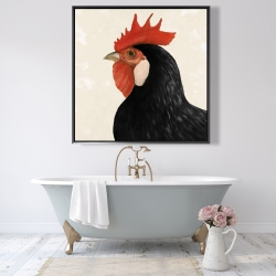 Encadré 48 x 48 - Belle poule noir