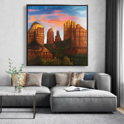 Framed 48 x 48 - Cathedral rock in arizona