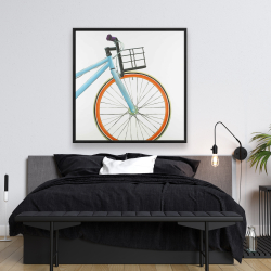 Encadré 48 x 48 - Bicyclette bleue et orange