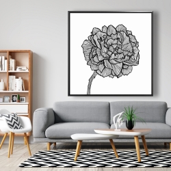 Framed 48 x 48 - Peony line