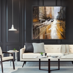 Framed 48 x 48 - Abstract city street