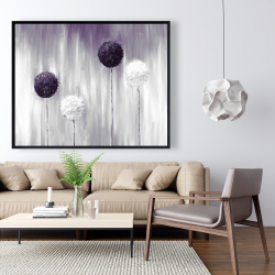 Framed 48 x 60 - Purple allium flowers