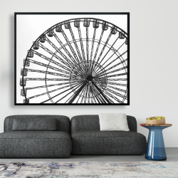 Framed 48 x 60 - Monochrome ferris wheel