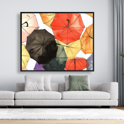 Framed 48 x 60 - Suspended umbrellas