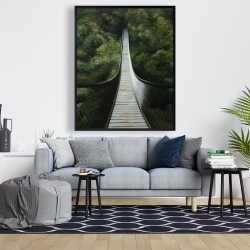 Framed 48 x 60 - Suspended bridge in the forest