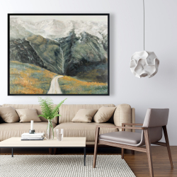 Framed 48 x 60 - Mountainous landscape