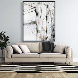 Framed 48 x 60 - Winter birches