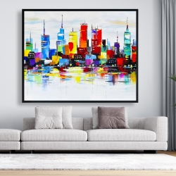 Framed 48 x 60 - Abstract and colorful city