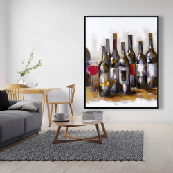 Encadré 48 x 60 - Bouteilles de vin rouge