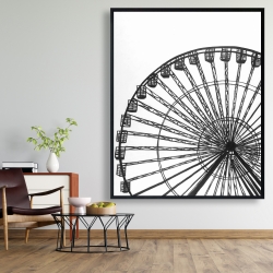 Framed 48 x 60 - Monochrome ferris wheel